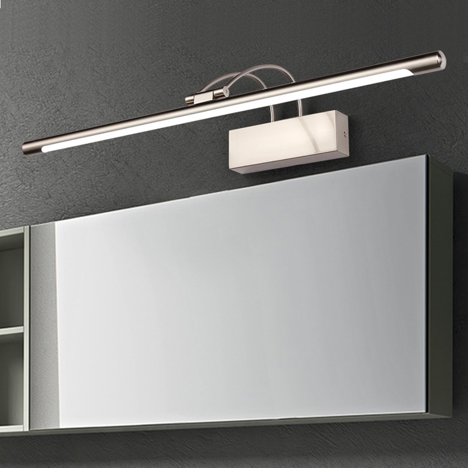 LED Spiegelleuchte Bad Wandleuchten mit 240° Schwenkbarem Faltbar Lampenkopf Wandbeleuchtung Modern Wasserdicht Wandleuchte für Wohnzimmer Badezimmer Schlafzimmer (Bronze Natürliches Licht,81cm)