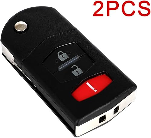 Aintier Funda para llave inteligente con control remoto de entrada sin llave compatible con Mazda 2 06-15 para Mazda 3 5 11-15 para Mazda CX-7 07-13