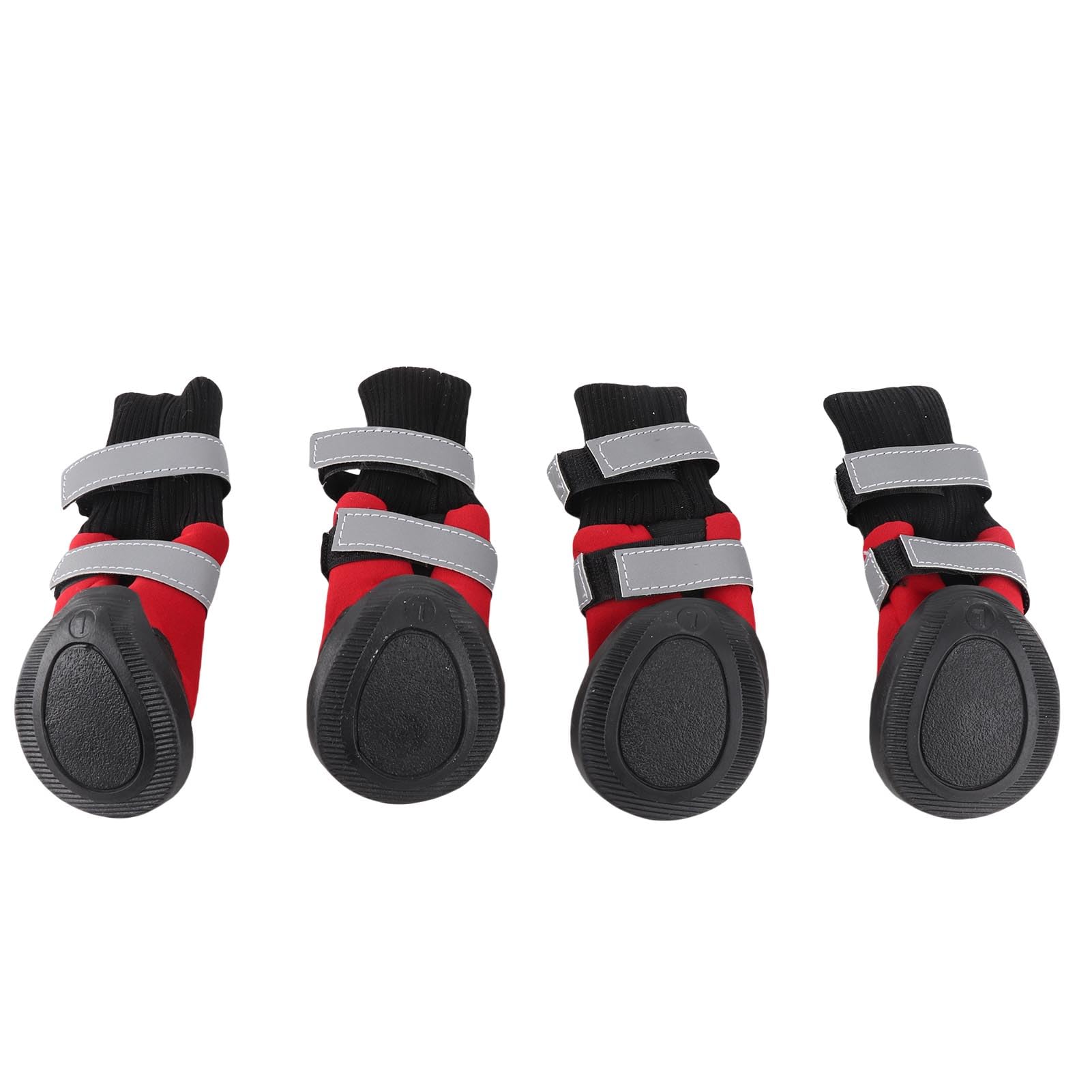 Stivali per Cani 4 Pezzi Scarpe protettive Antiscivolo Nere per Cani da Compagnia Stivali protettivi Caldi Impermeabili per Cani di Taglia Media e Grande(Rosso L)