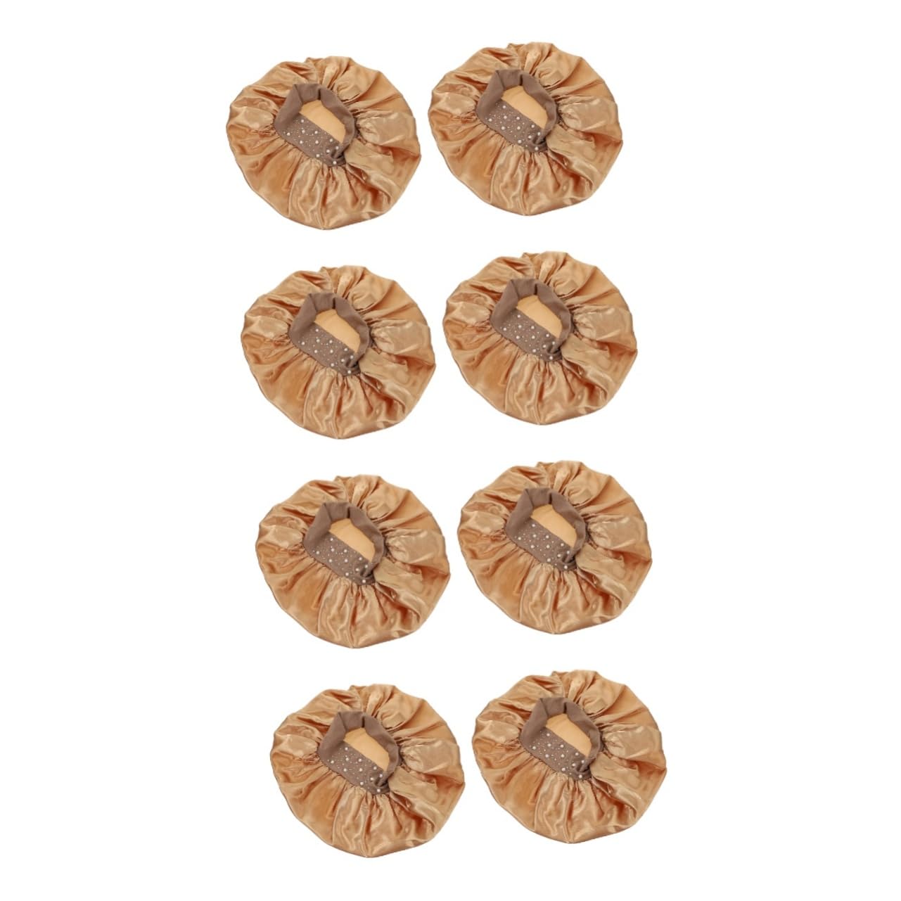 FRCOLOR 8stücke Goldene Satin Duschhaube Für Damen Wasserdichte Badekappe Elastische Haarhaube Für Makeup Reinigung Und Baden