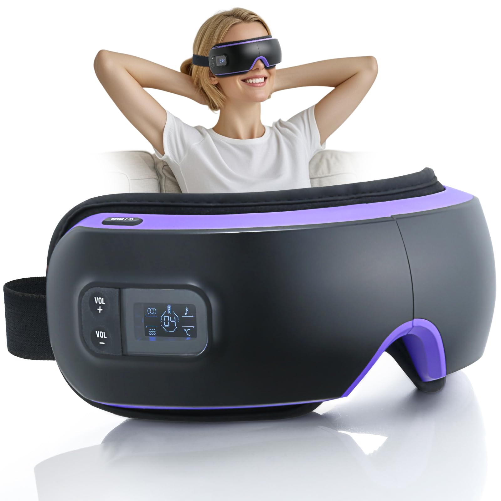 OSITO Eye Massager with Heat FSA HSA Approved,Eye Massage Mask with Compression,Rechargeable Eye Massager for Dark Circles Eye Dry Eye Strain Eye Bags and Improve Sleep, Ideal Gift for Women/Men