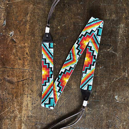 Hat Band Cowboy Western Beaded Hatband Turquoise Orange White Men Women Handmade #TOP6