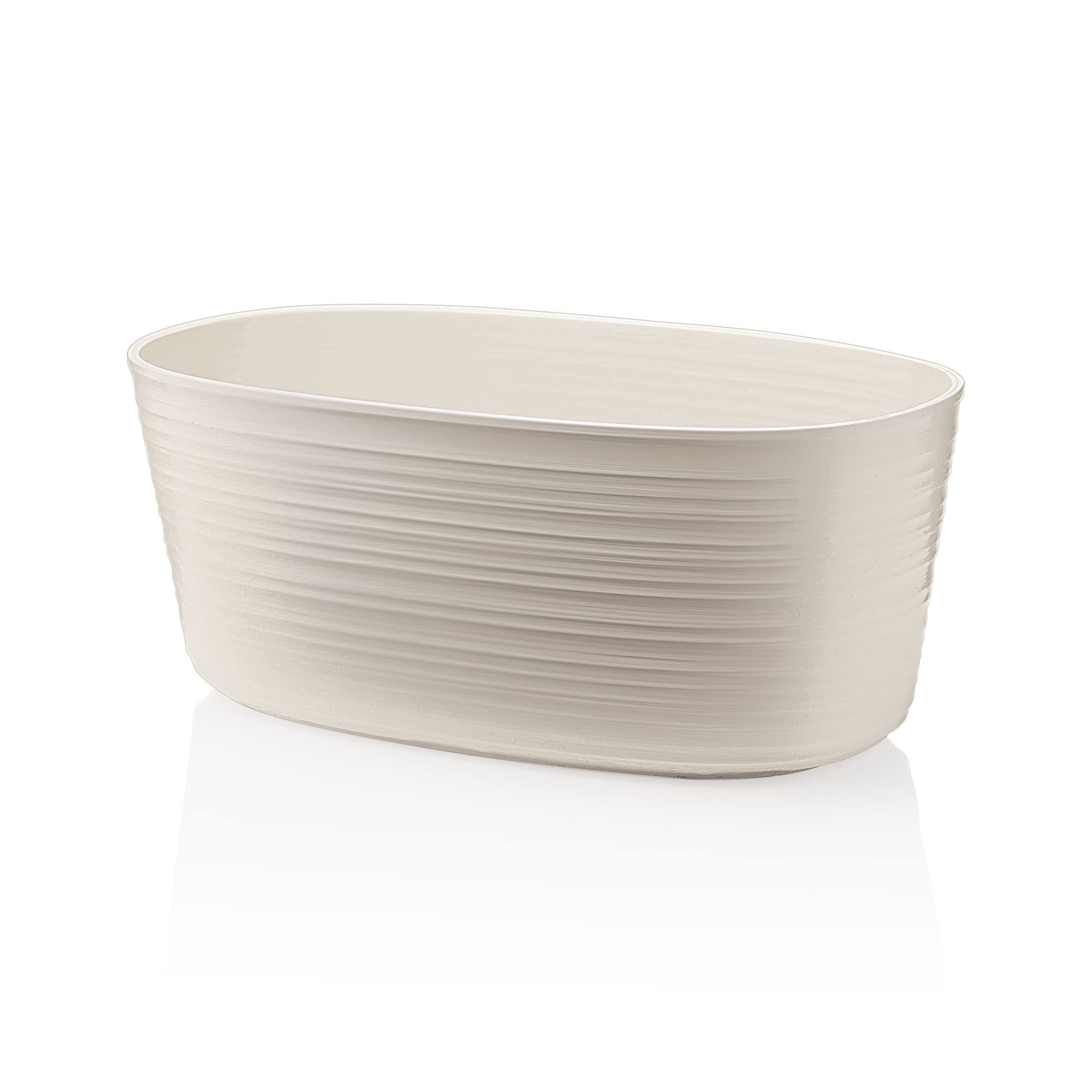 Guzzini - Tierra, Single Pot Holder, Recycled Plastic Vase - Taupe Grey