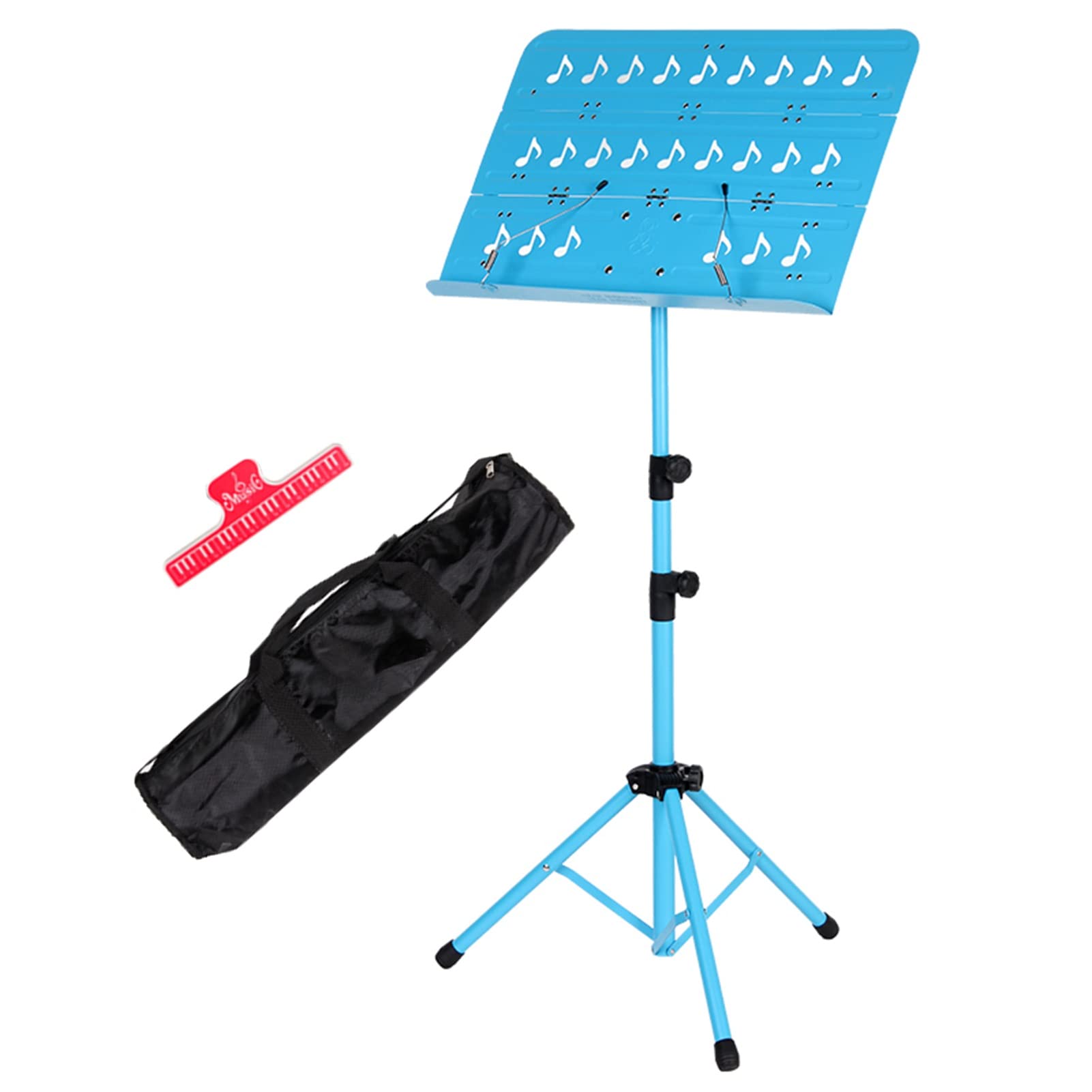Liu Pieghevole Leggio per Spartiti Portatile in Metallo Leggero con Borsa per Il Trasporto Adatto per La Casa della Scuola dello Studio dell' Orchestra Sinfonica (Color : Blue)