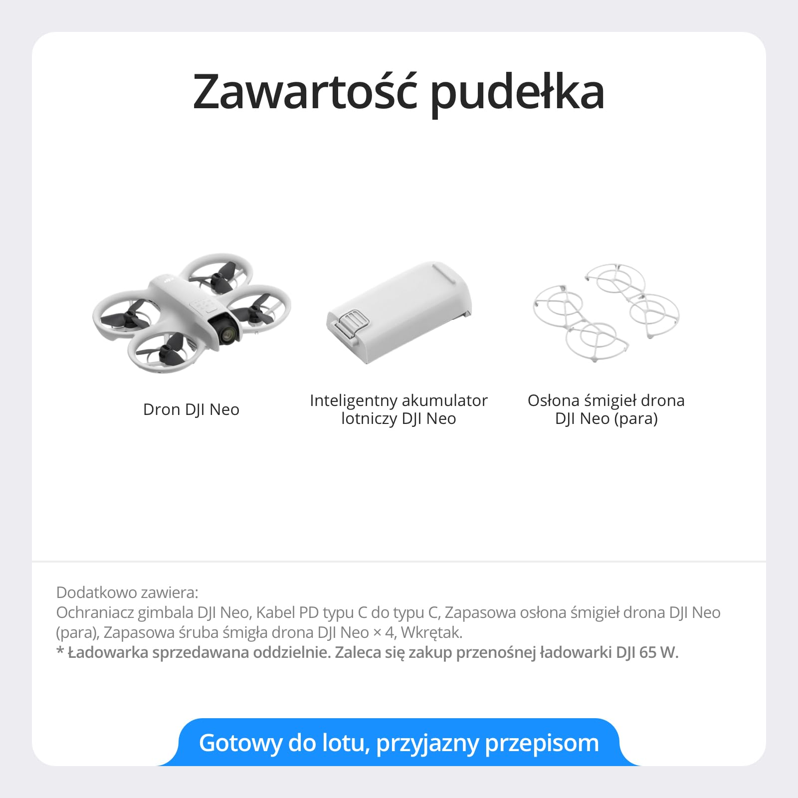 DJI Neo, mini dron z kamerą 4K UHD dla dorosłych, 135 g samodzielnie latający dron śledzący użytkownika, start z dłoni, śledzenie obiektu, QuickShots, stabilizacja wideo (nie wymaga kontrolera)