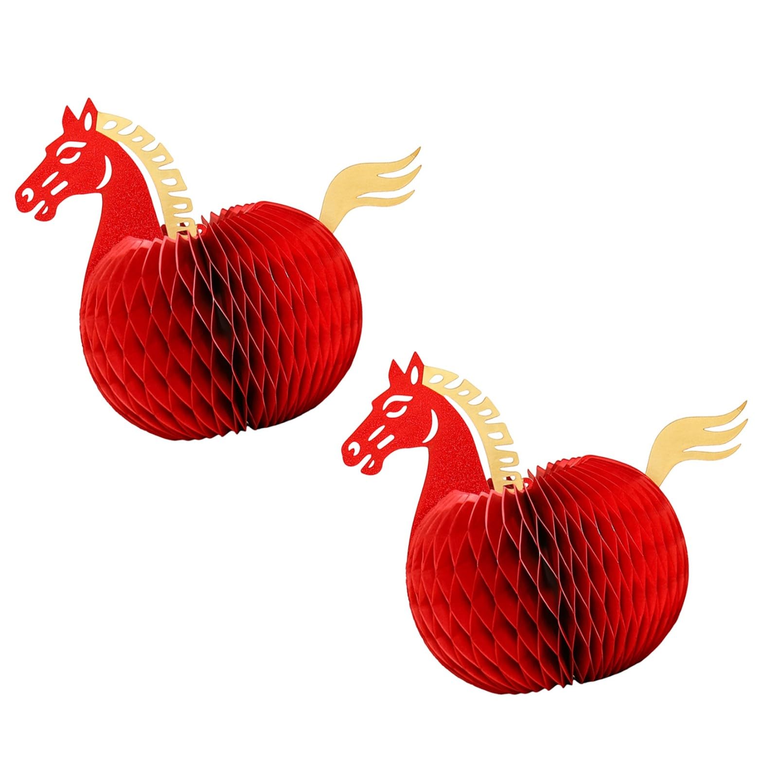 Piceioep 2Pcs Horse Figure Paper Folding Ornament Spring Festival Decoration for Home Decoration Chinese New Year Celebration Paper Horse Figurine