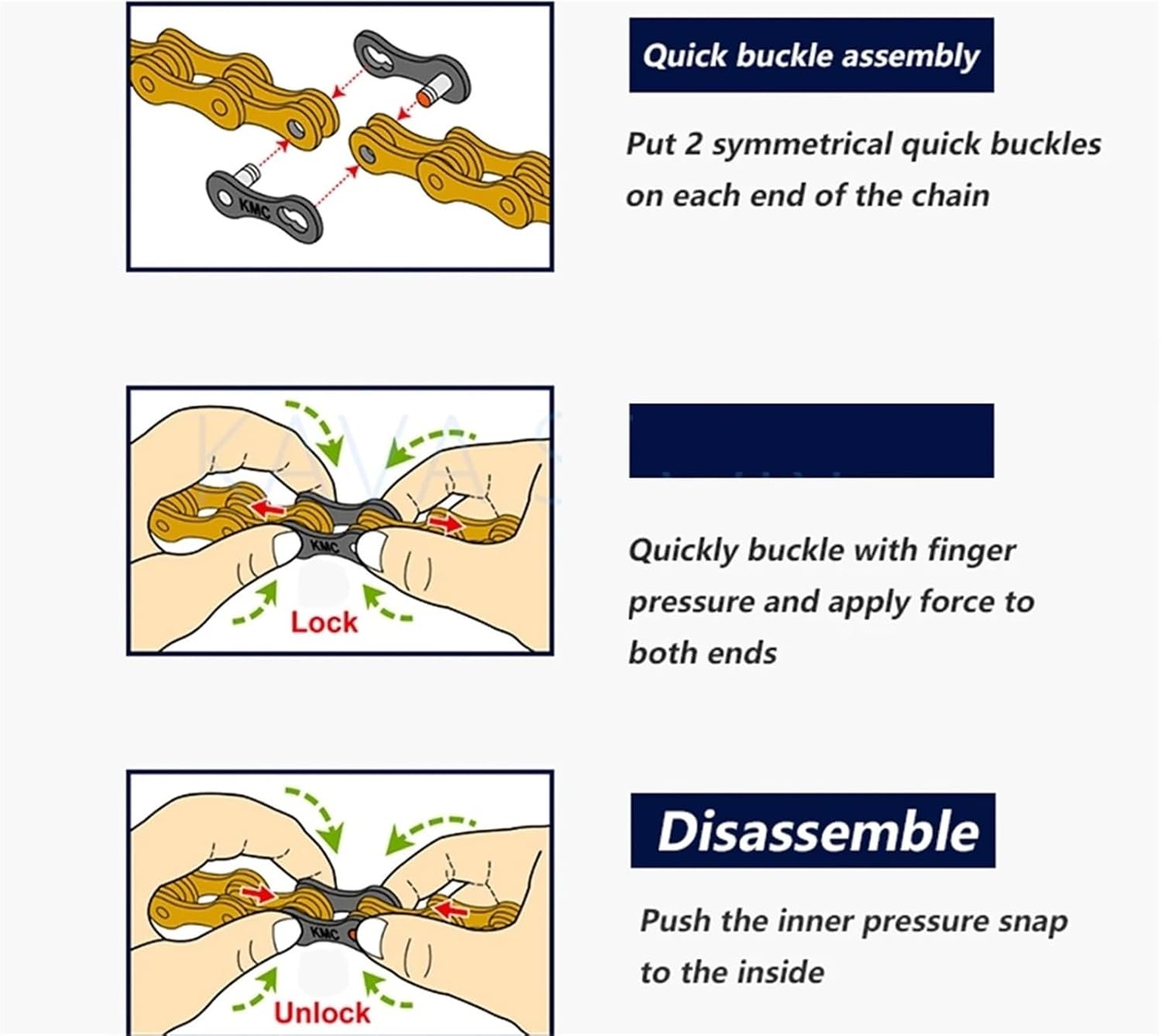 Roller Chain Offset Link 2sets(4pair) Chain Quick Link 12 11 10 9 8 7 Speed MTB Missing Links Road Bike Power Current Tensioner Bicycle Parts(Gold,11s)