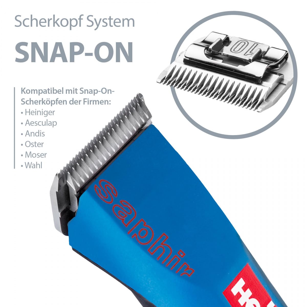 HEINIGER Saphir Bleue Tondeuse sans Fil