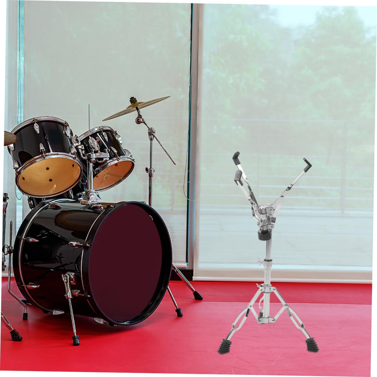 Adjustable Metal Snare Drum Stand Double-leg Bracket 22mm Diameter Drum Rack Accessories and Percussion Storage in Music Performance
