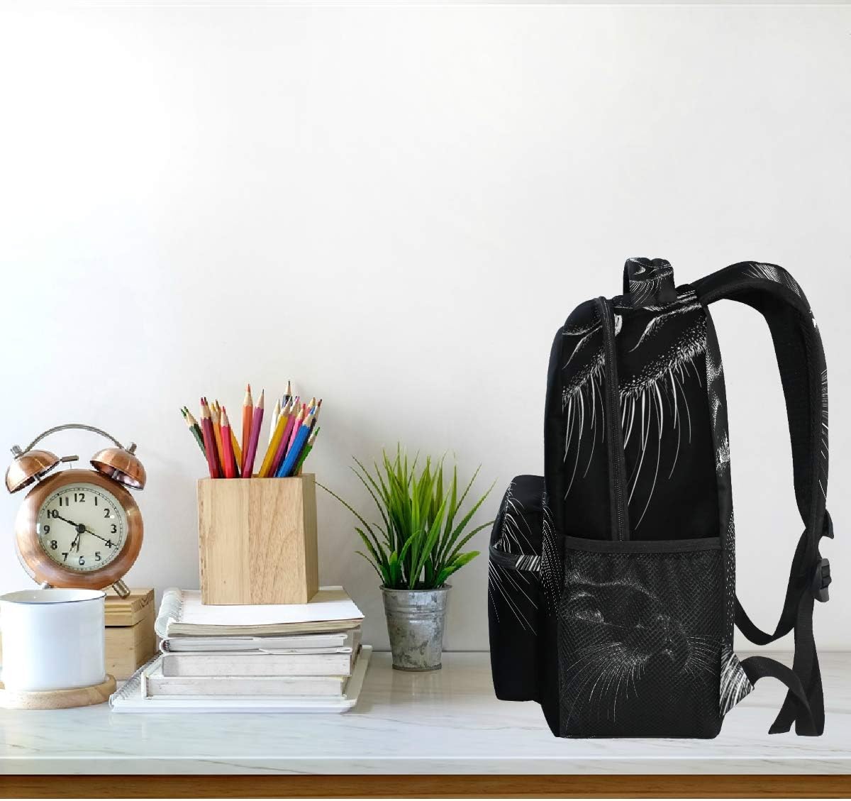 Cute Print Style Cat Black Art Kitten Animal Backpacks Bookbags Daypack Travel School College Bag for Women Men Boys