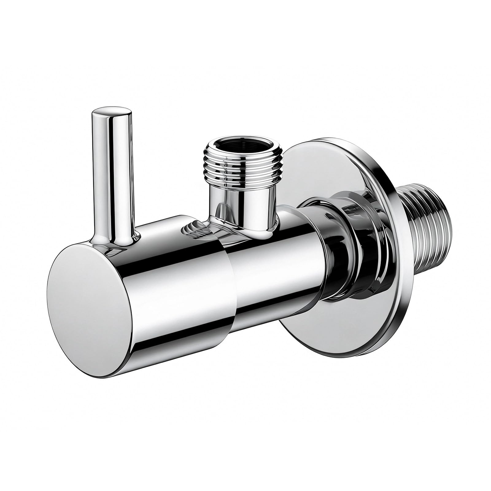 Ibergrif 1/2" x 3/8" BSP Angled Isolating Valve, Chrome Brass Angle Stop Valve for Basin Sink & Heating System, Wall Mounted, M22025-3/8