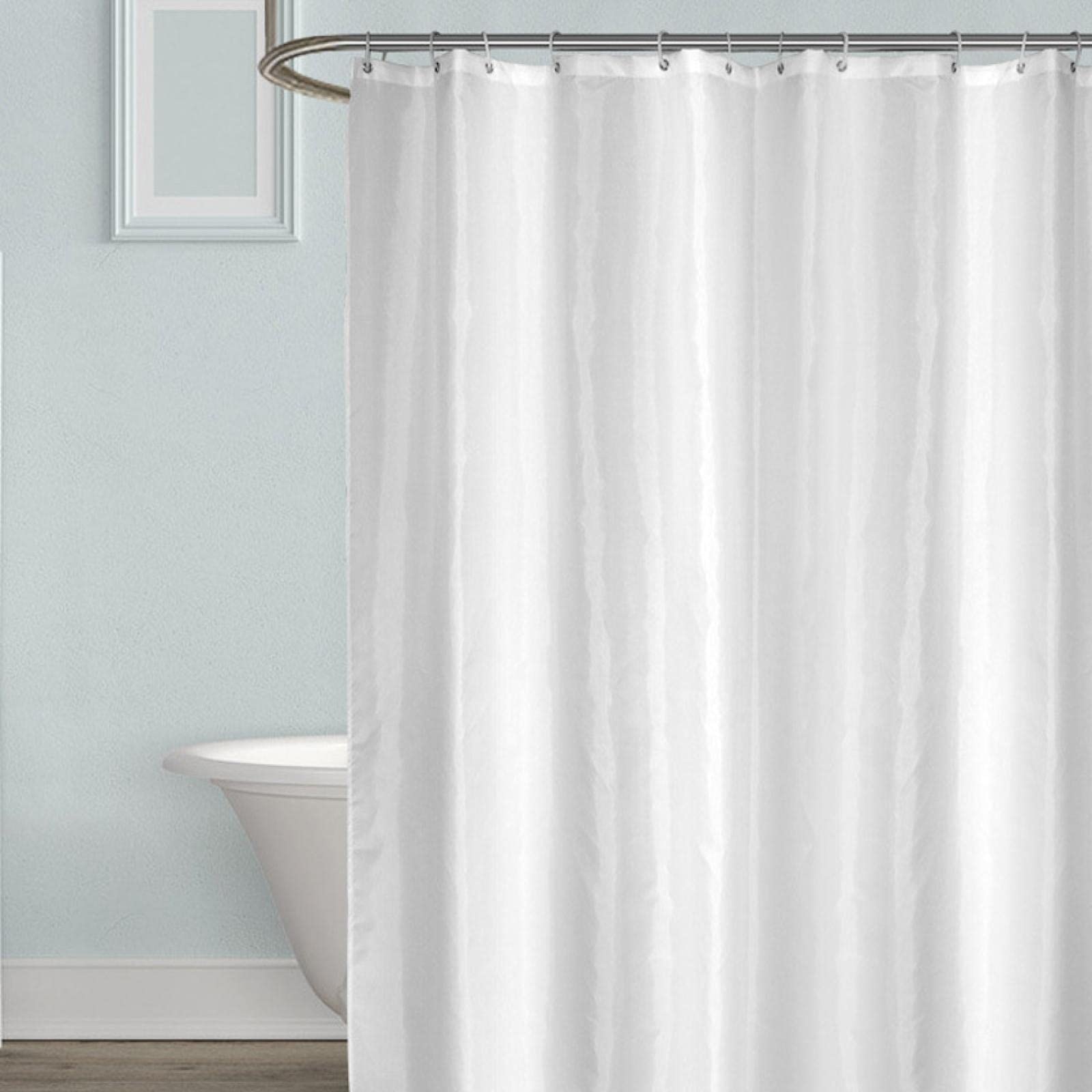 Rideaux de bain imperméables blancs 153x183cm avec 12 crochets