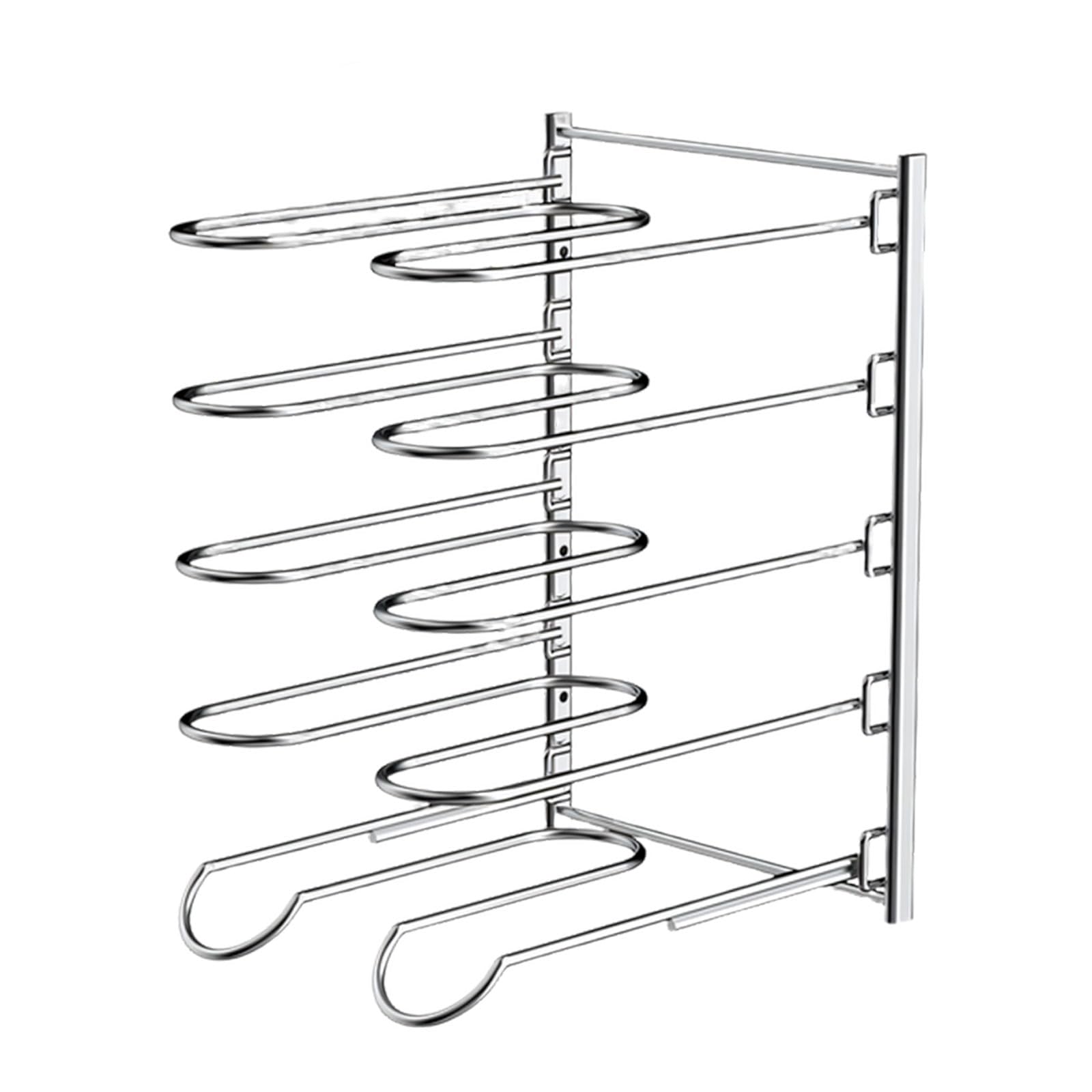 Limtula 5 Division Stainless Steel Pan Storage Rack Designed For Small Kitchens To Maintain Cookware Neatly Organized Permanent Utensil Stand