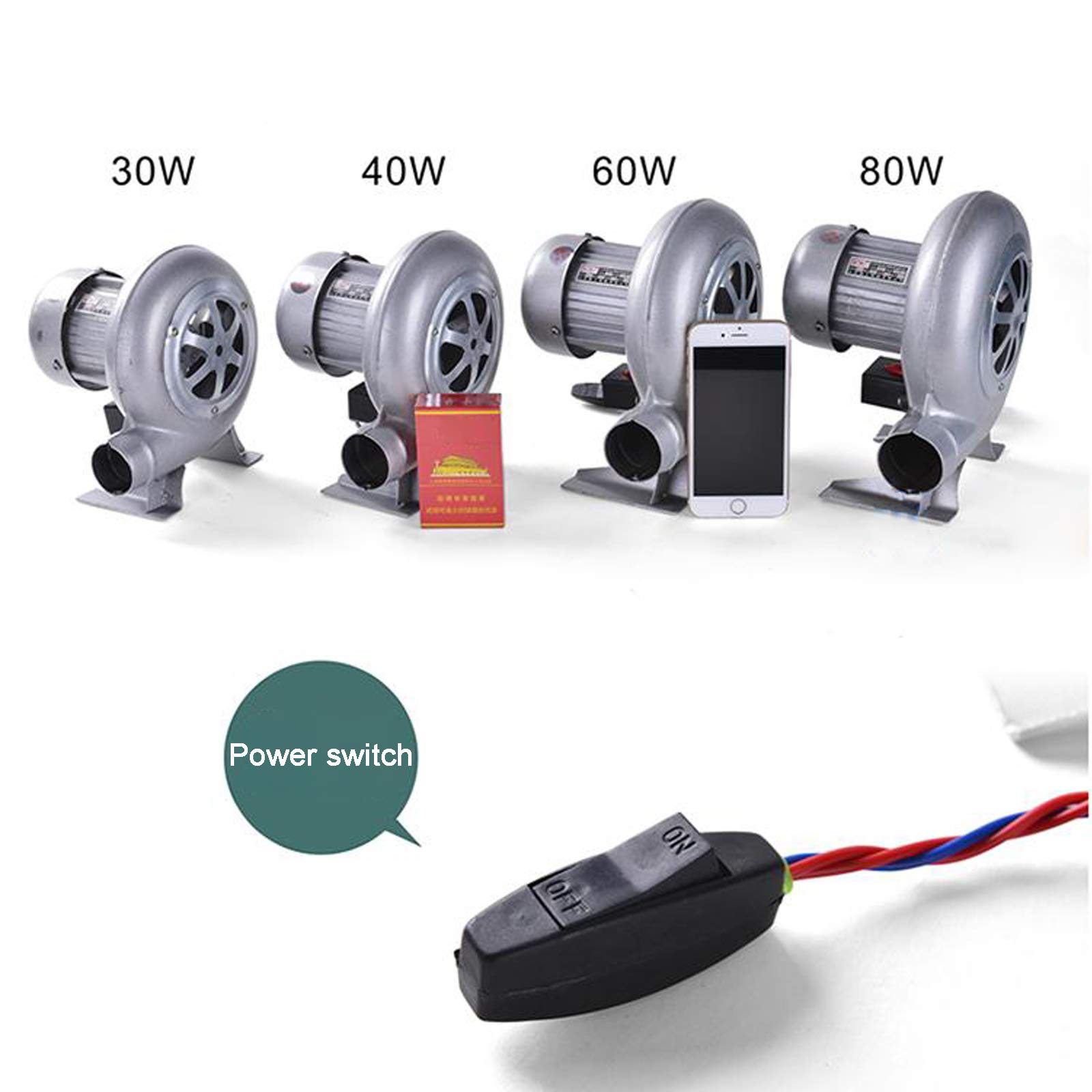 Wentylator do grillowania, wentylator do kuźni kowalskiej, wentylator do grillowania na węgiel drzewny, akcesoria do użytku na zewnątrz (30 W, 40 W, 60 W, 80 W)