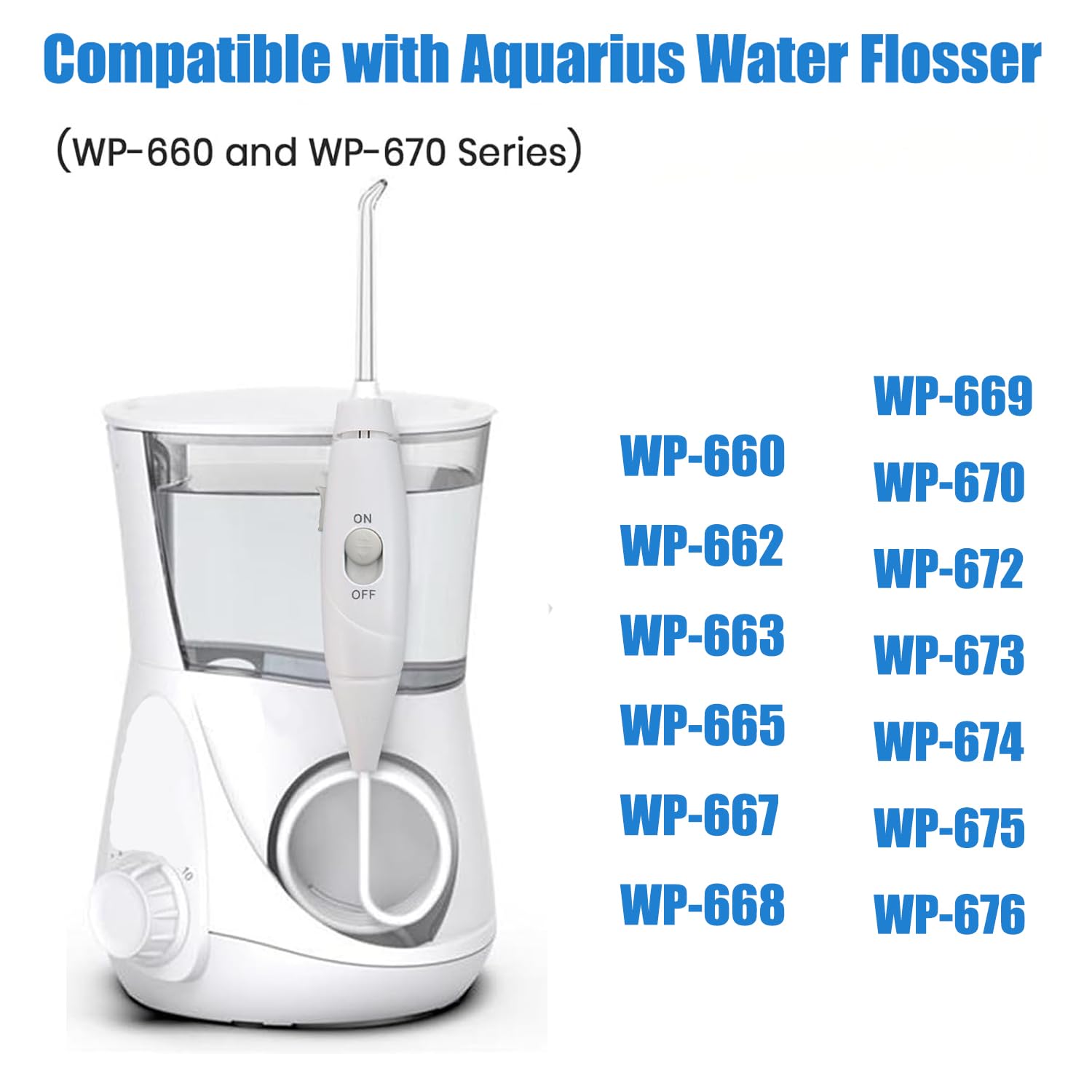Manguera de higiene oral Mango de plástico Accesorios para irrigador oral Wp-100 WP-900 Manguera de agua Mango de plástico Compatible con Waterpik Water Flosser/WP-300 WP-660 WP-662 WP-670 WP-672