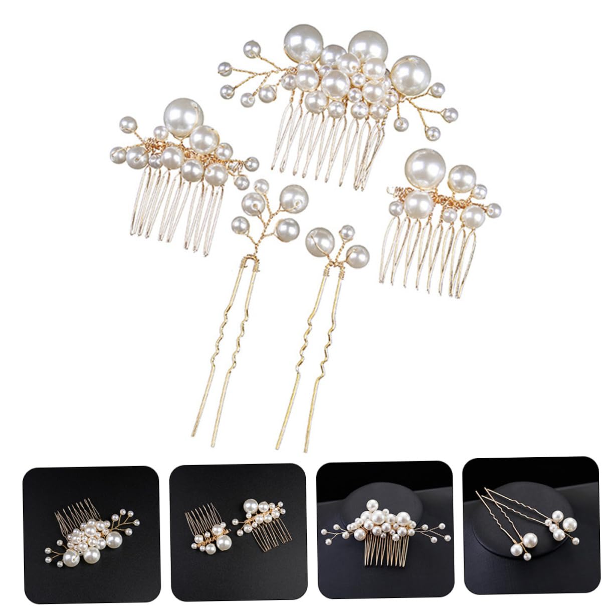 Healeved 25 Stk Perle Braut Haarnadel wedding hair accessories hochzeits haarschmuck Hochzeitshaarspangen für Bräute Seitenkamm für Hochzeitshaare Haarschmuck aus Perlen Braut Haarkamm