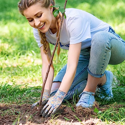 COOLJOB Gardening Gloves for Women 2 works Ladies, Comfortable Breathable Rubber Garden Gloves, Medium Size Fits Most - Image 4
