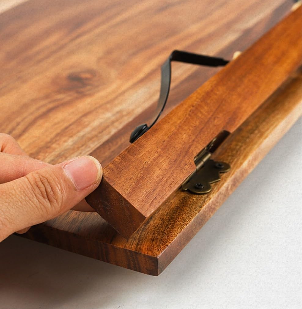 Stojak na Książkę Kucharską Drewniany Stojak Na Książkę Kucharską Z Litego Drewna Akacjowego. Blat Tablet Wielofunkcyjnego(28 * 19.5cm)
