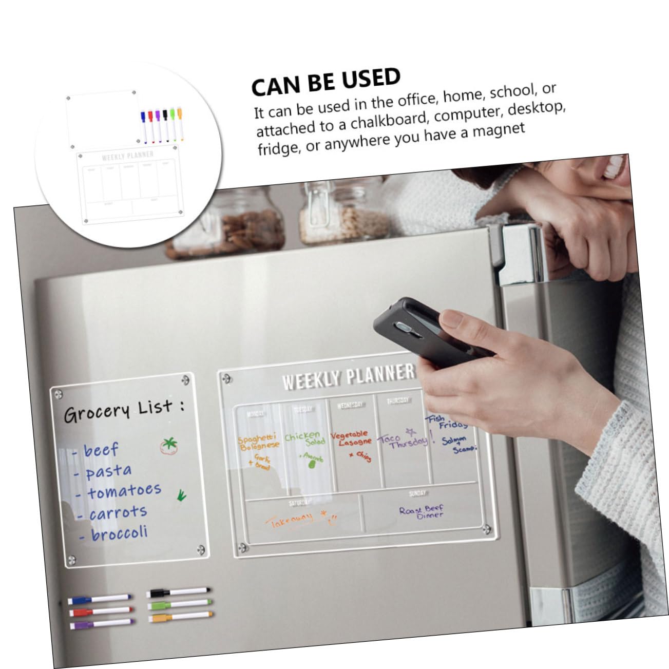 STOBOK Kühlschrank-whiteboard Abwischbarer Monatsplaner Praktische Erinnerungstafel Magnetische Notiztafel für Küche Wiederverwendbarer Kalender für Kühlschrank