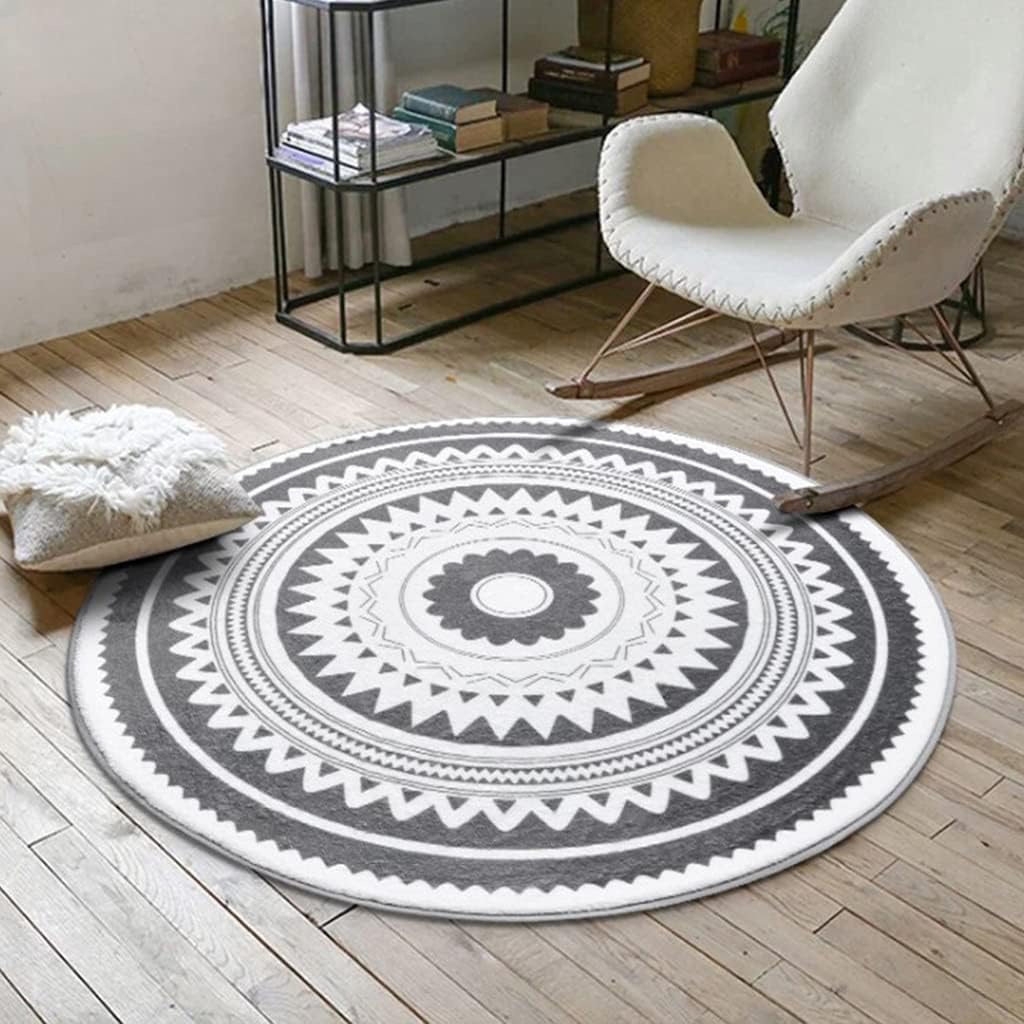 Nordic Modern Plush Floor Rug Round Carpet Playmat Game for Play Pad Home D