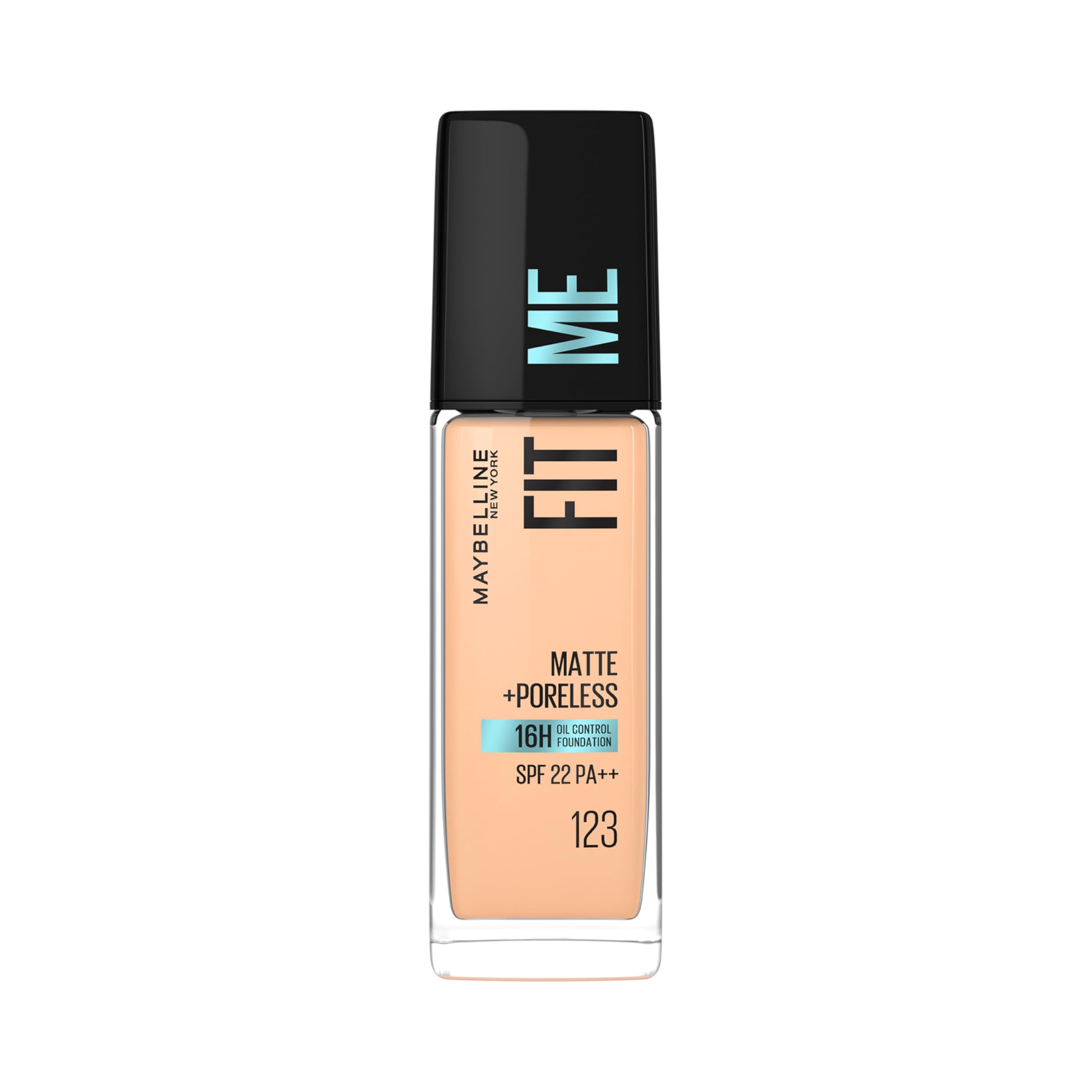 New York Fit Me Matte + Poreless Liquid Full Coverage Foundation For All Skin Types,123 Soft Nude|16 Hr Oil Control Full Coverage Foundation For All Skin Types With Spf 22,30 Ml,Pack Of 1
