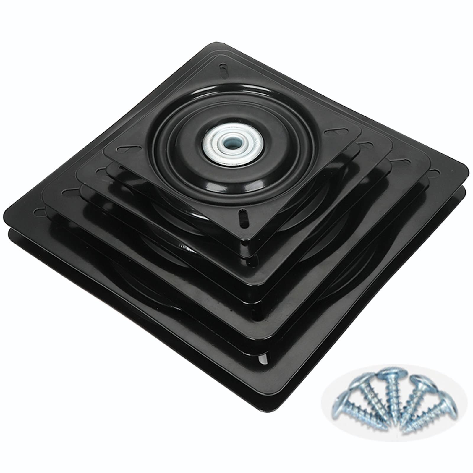 Base girevole con piastra orientabile, Cuscinetto quadrato girevole for giradischi a 360 gradi, nero, dimensioni multiple(8inches)