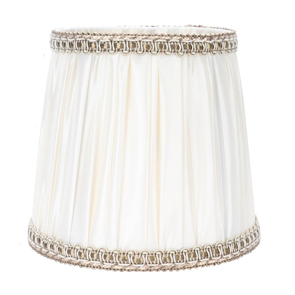 DINGZZ Lot de 6 Abat-Jour E14 Beige en Tissu pour Suspension, Lustre, Lampe de Bureau ou Lampe de Table