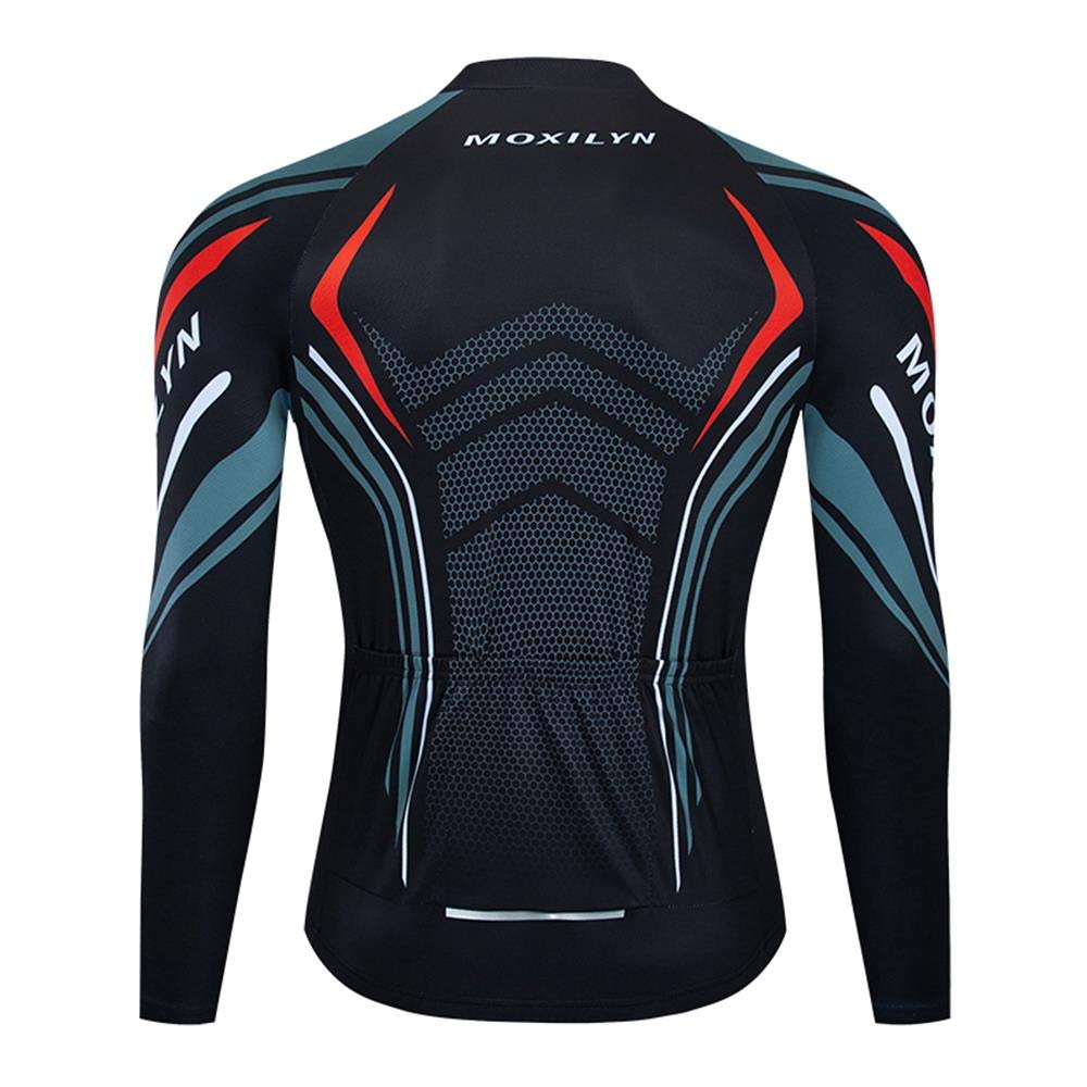 MOXILYN Men Long Sleeve Cycling Jerseys Polyester Bike Clothing Outdoor Cycling Jacket
