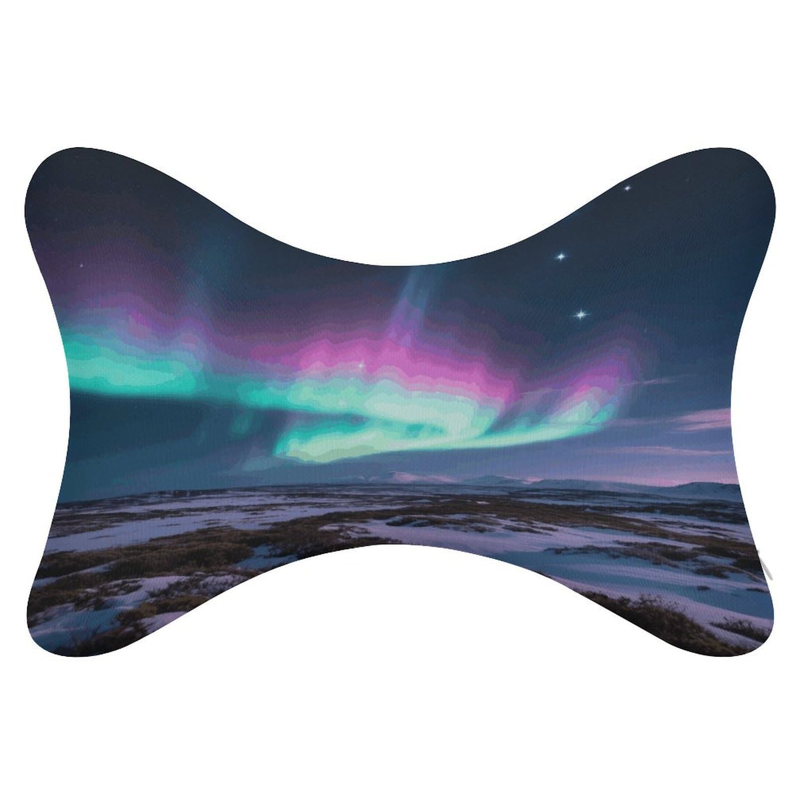 VstaDank Aurora Car Pillow Soft Car Neck Pillow Breathable Dog Bone Shaped Travel Neck Pillows Washable Removable All-Season Universal Cars Head Rest Pillows