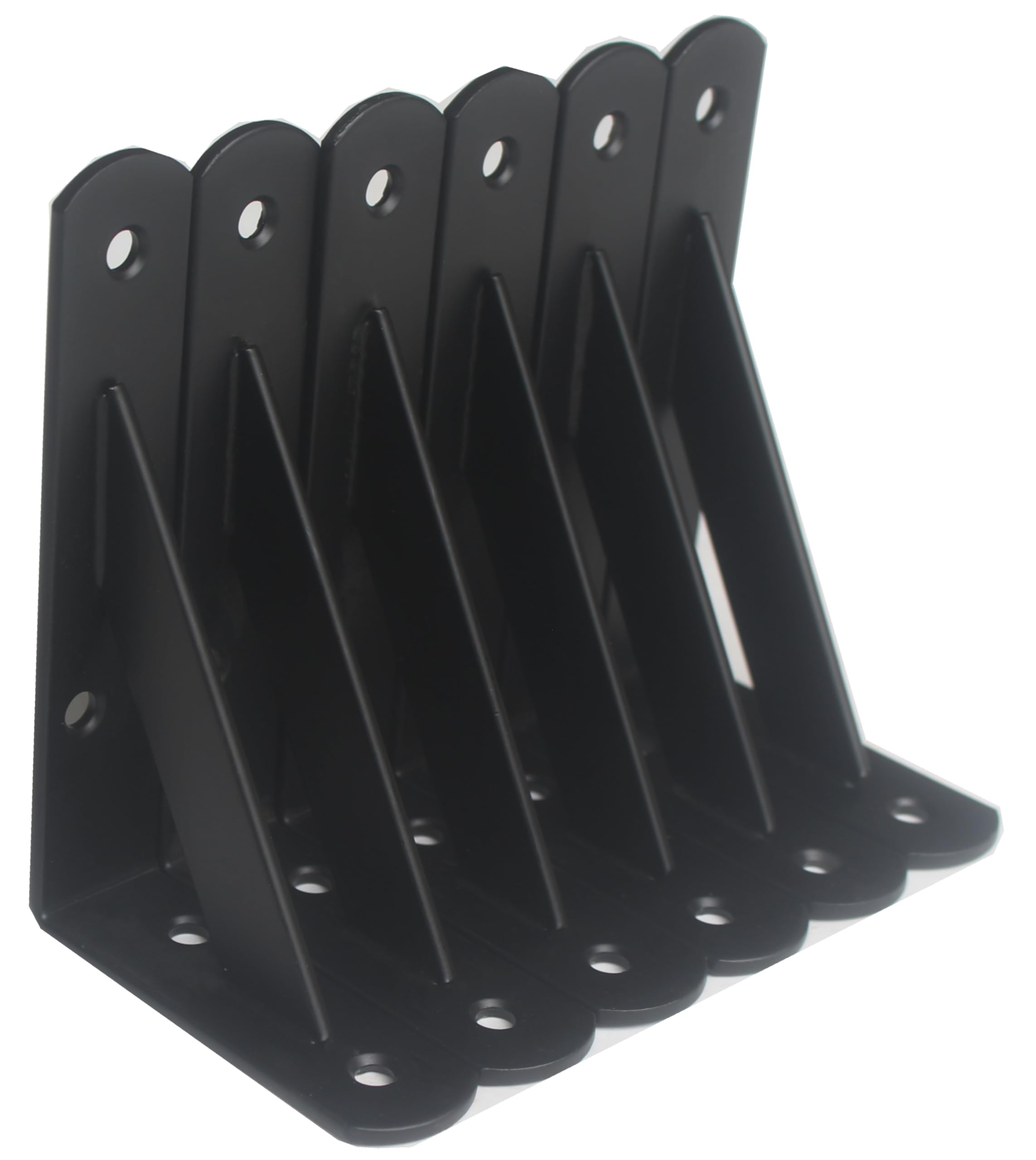6 Pack L5 x H 3" Black Heavy Duty Shelf Brackets with Screws Metal Shelf Brackets Shelf Support Angle Brackets for Shelves L Brackets Heavy Duty Floating Shelf