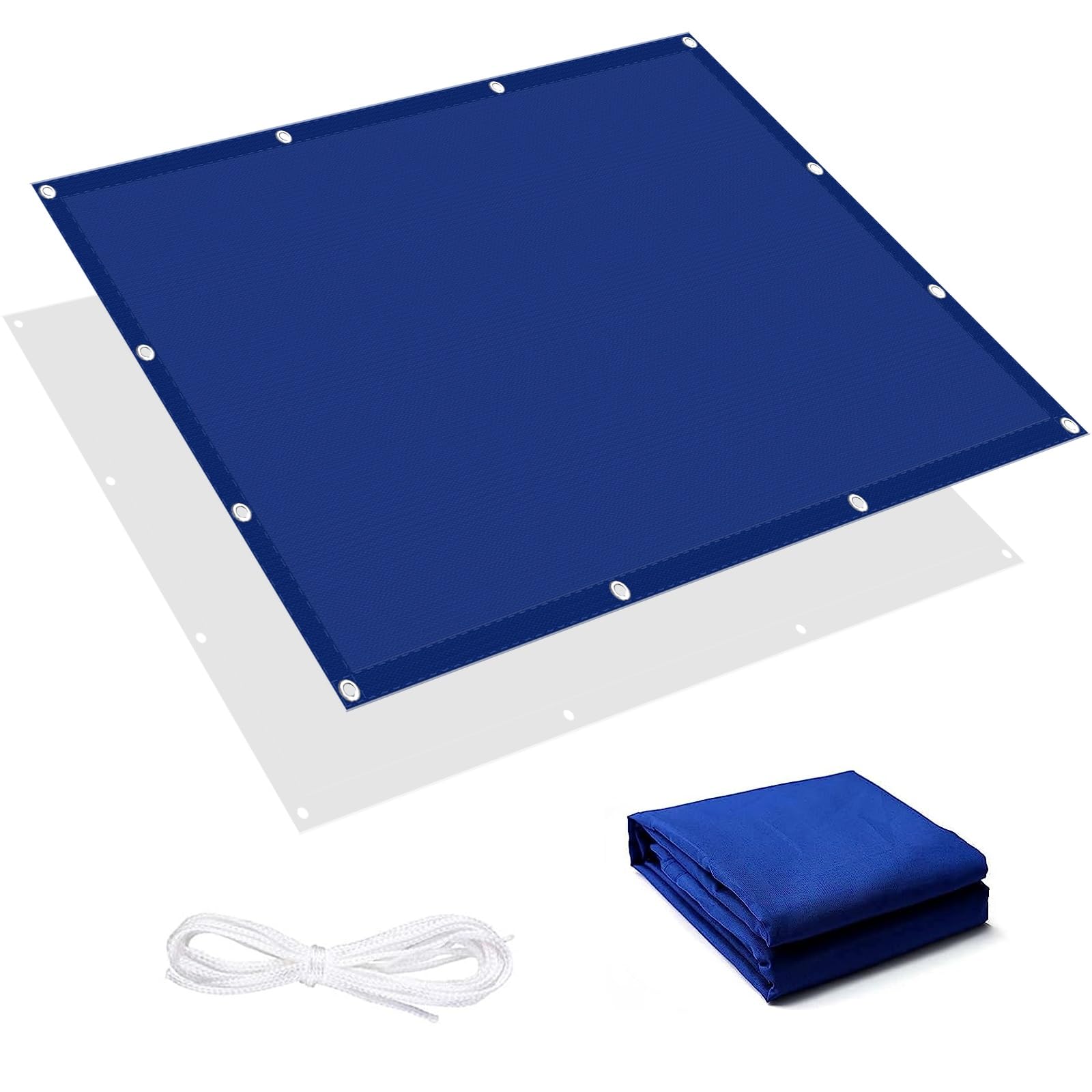 Voile d'ombrage rectangulaire 2x3.5m bleu foncé pour jardin et patio