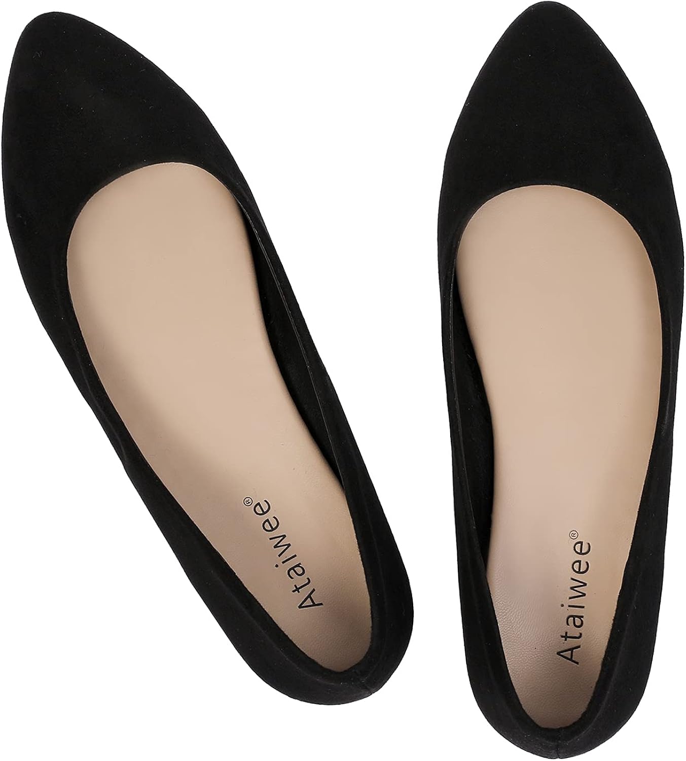  | Ataiwee Women's Ballet Flats - Pointed Toe Suede Classic Simple Flat Shoes. | Flats