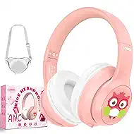 LOBKIN Active Noise Cancelling Headphones for Kids Bluetooth 5.4 Foldable Adjustable Over Ear Headphone Support Wireless or 3.5mm Wired Mode for Toddler & Girls & Boys Teens