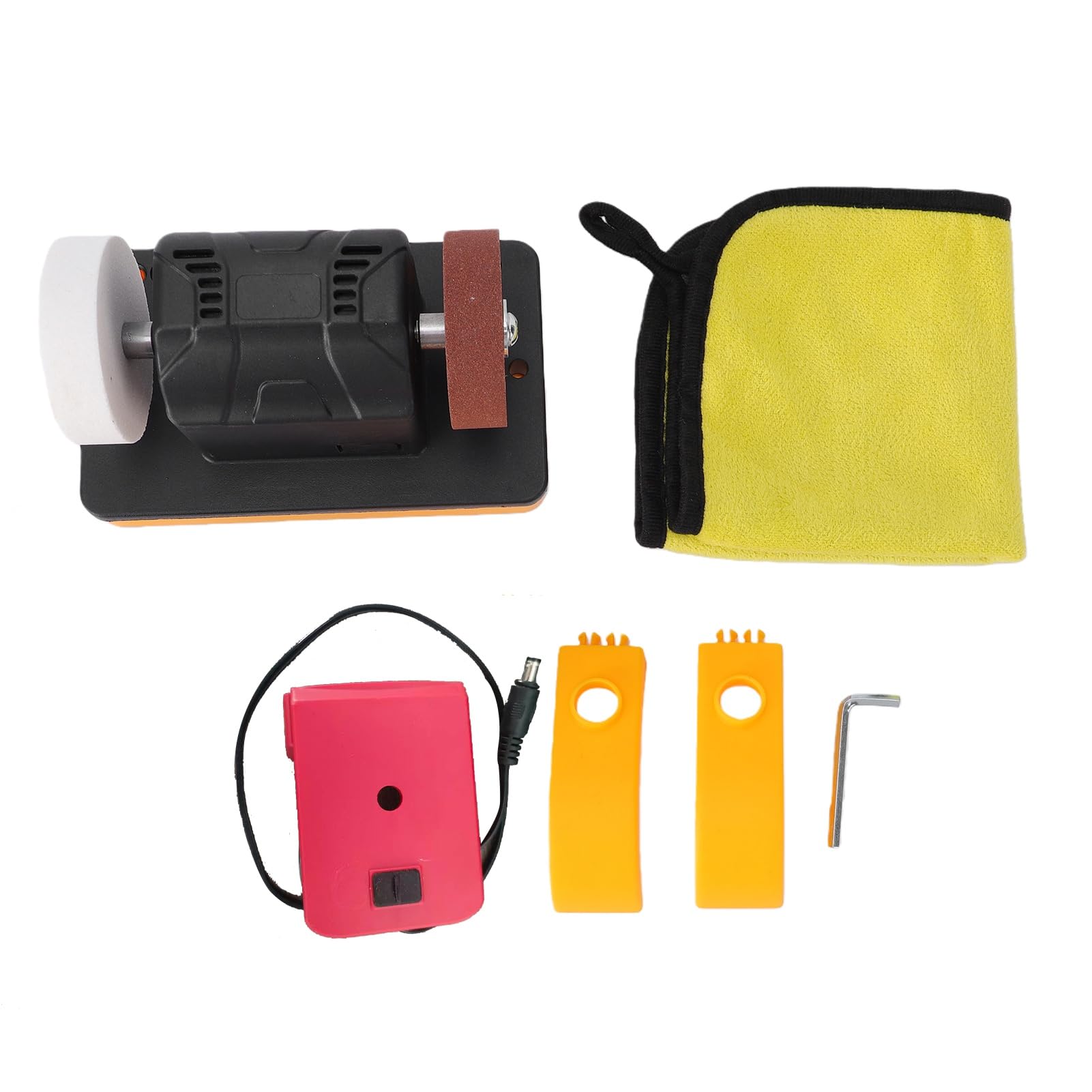 FTVOGUE Smerigliatrice da Banco 3 Pollici, Alta Velocità 2000-6000RPM, | Materiale ABS, Compatibile con batteria, Cuscinetti riduttori di vibrazioni, Ideale per vari utensili da taglio, Mole