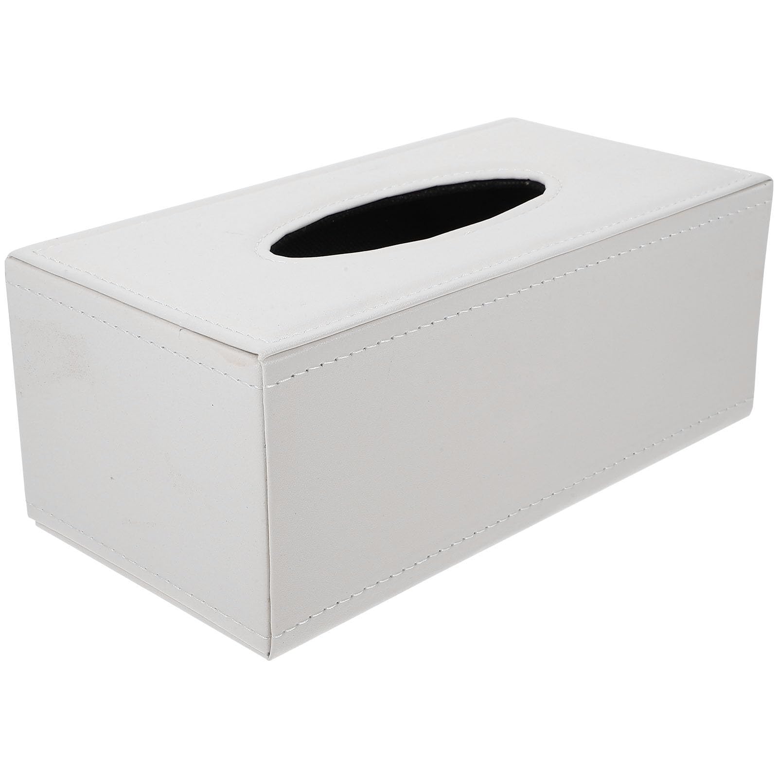 Dispensador de servilletas rectangular GALPADA de cuero blanco para evitar desorden en mesas