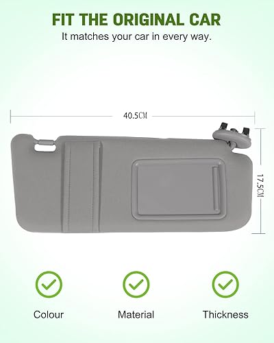 Miniatura 73 de SCITOO Visera solar para automóvil con espejo apto para 2010-2015 para CX-9 gris con techo solar (lado izquierdo del conductor)