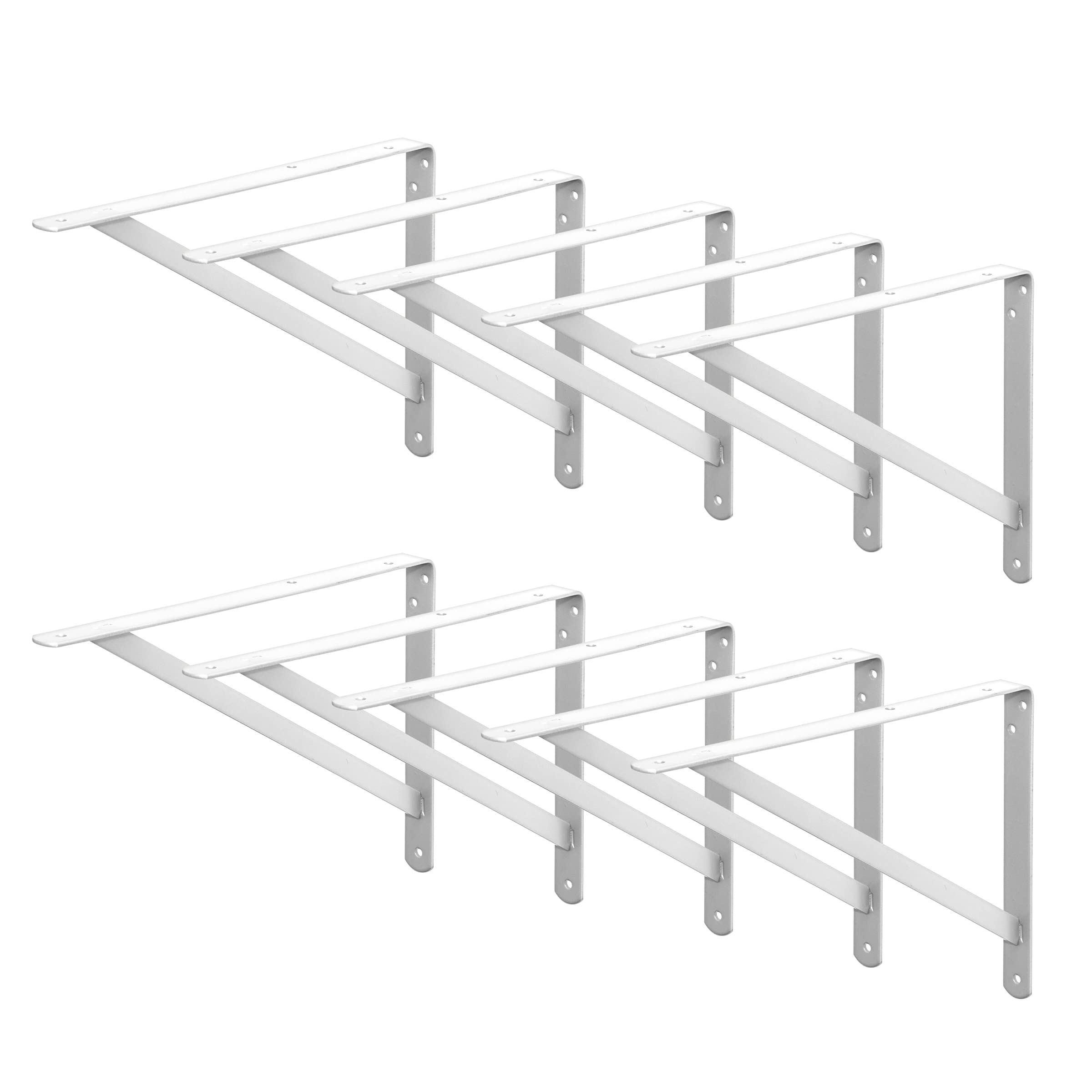 Decko 49143 Heavy Duty staffa per mensola, 26,7 cm da 19,1 cm, bianco, pezzi, 49146