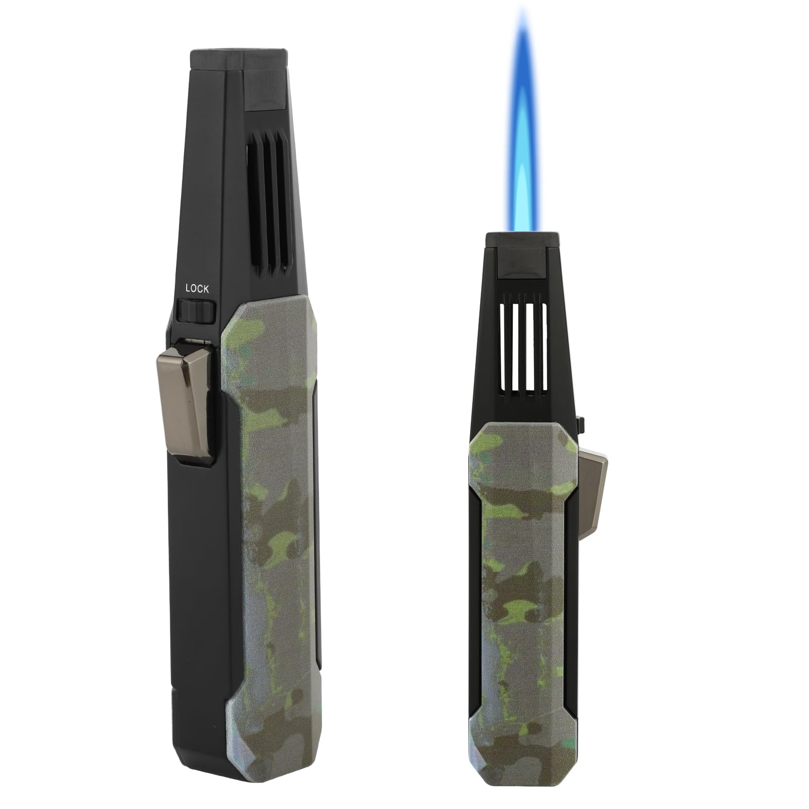 Solar Beam Butane Torch Lighter - Windproof, Adjustable Flame, Refillable, Ideal for Cooking, Baking, and Creme Brulee - Does Not Include Butane Gas