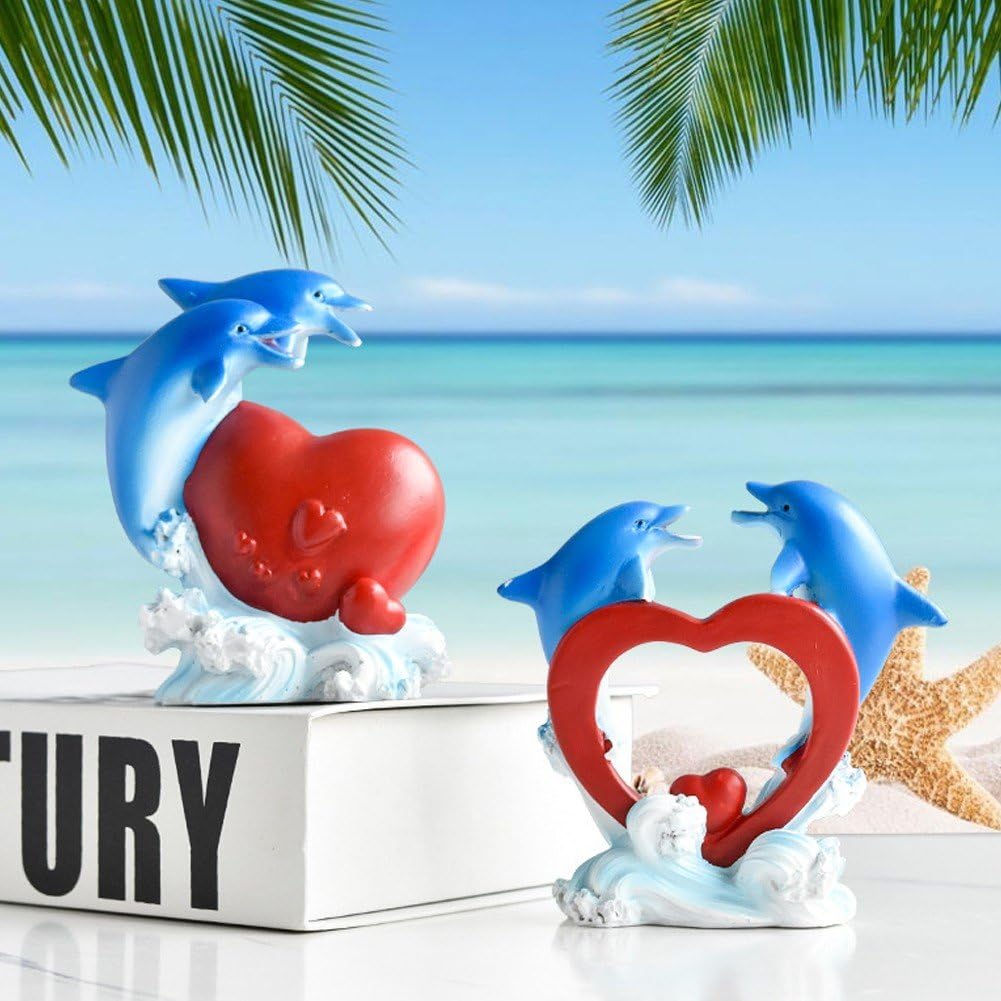 Amazon.co.jp: Luxylei ドルフィンギフト 樹脂製 イルカの置物 青い