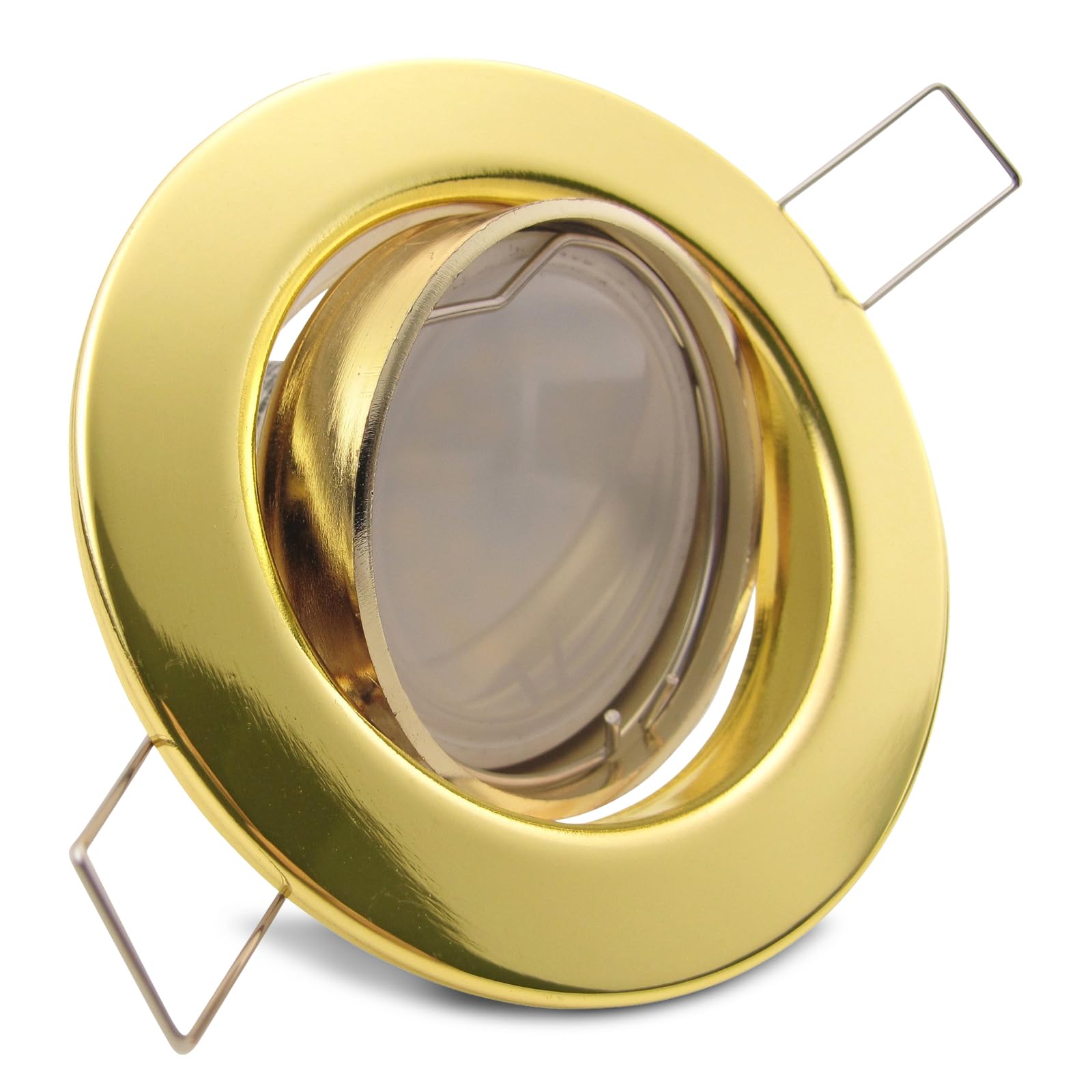 trendlights24 Decora LED Einbaustrahler flach dimmbar Gold 230V 5W 5er Set | extra flach, ET 35 mm, LED Spot, 400lm, Kaltweiß, 6500K, austauschbar, Deckenspots, Decken Einbauleuchte, rund, schwenkbar