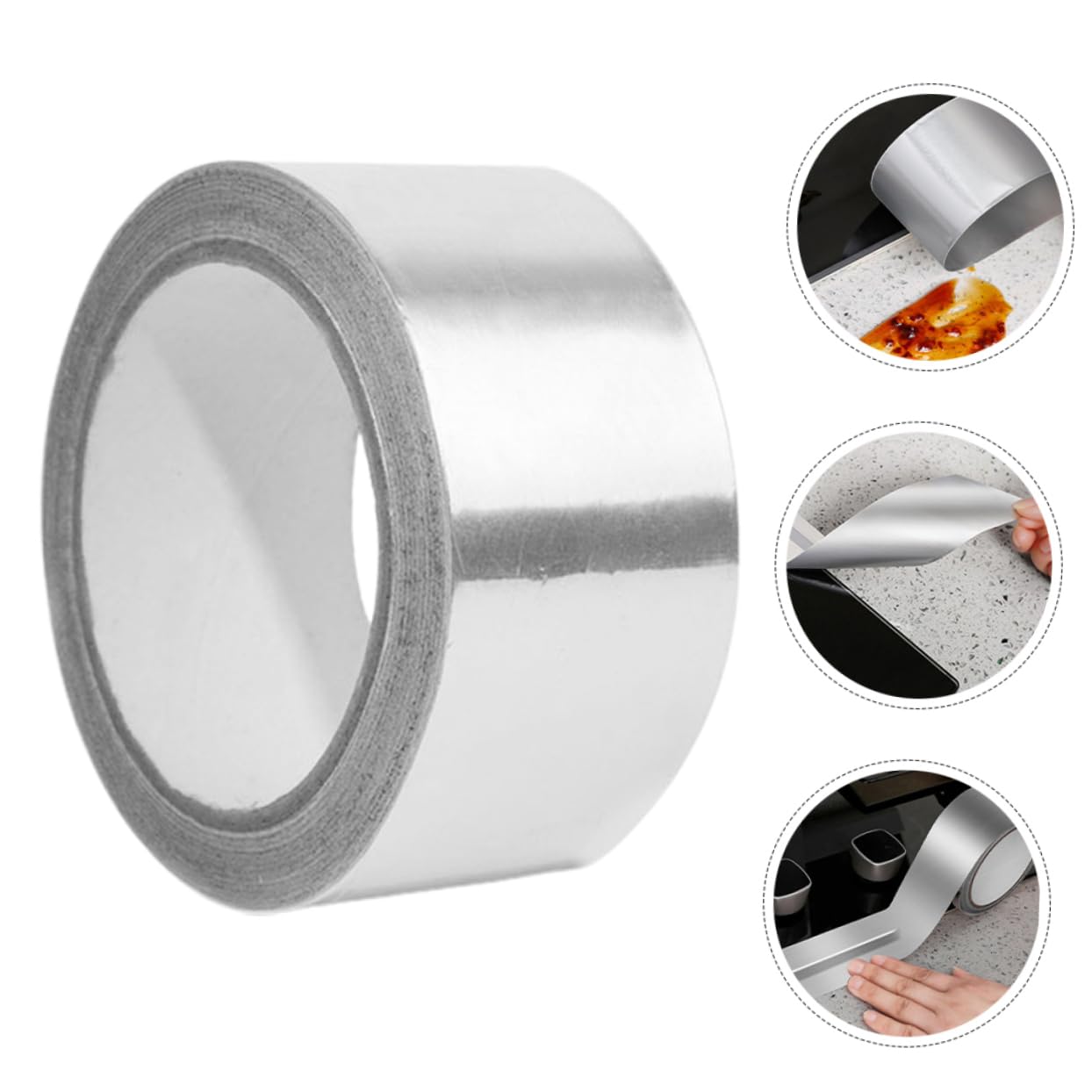 Veemoon 3rollos Cinta De Aluminio Adhesiva Resistente Alta Temperatura Para Reparaciones Eléctricas y Aislamiento Térmico Longitud Para Sistemas Hvac y Uso Industrial