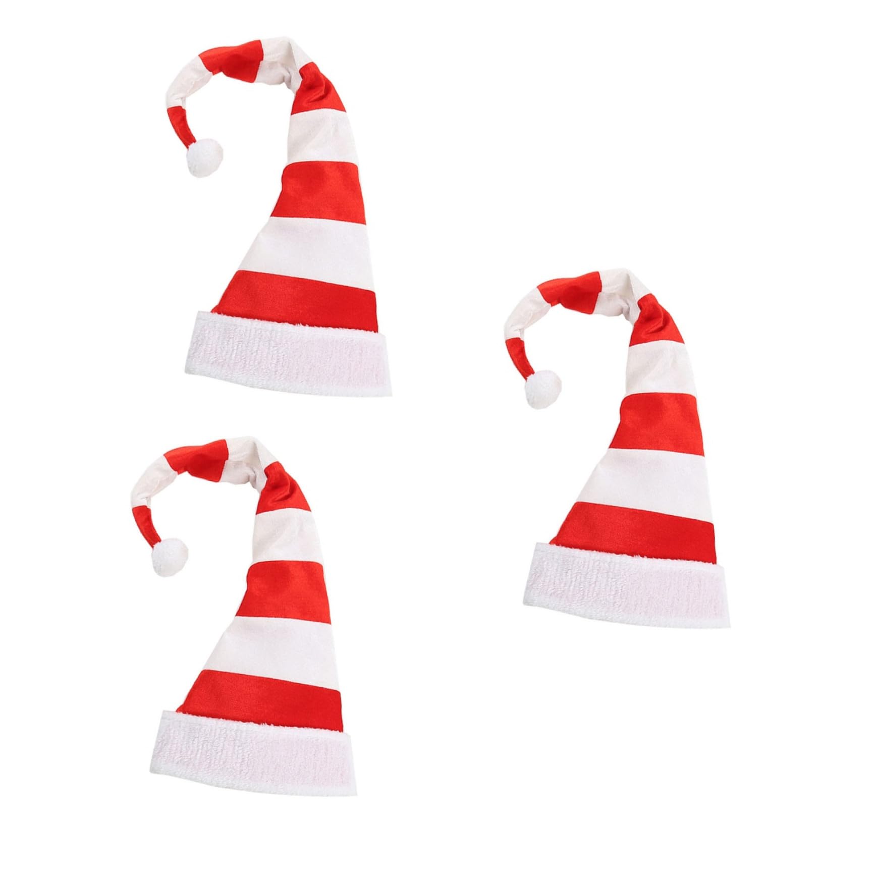Gadpiparty 3 Piezas Sombrero De Santa Cálido Gorro De Navidad Gorro De Papá Noel De Peluche Sombrero De Feliz Navidad Sombrero Divertido De La Novedad Gorro Navideño Raya Sombrero Decorativo