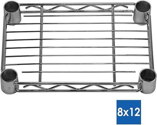 Miniatura 2 de Shelving Inc. Estantería de alambre cromado de 8 pulgadas de profundidad x 12 pulgadas de ancho x 72 pulgadas de alto con estantes de 4 niveles,