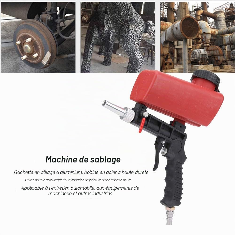 Sableuse Pistolet de Sablage Pneumatique 90PSI Petite Machine de Sablage Portative pour le Polissage Sablage et L'élimination la Rouille du Métal