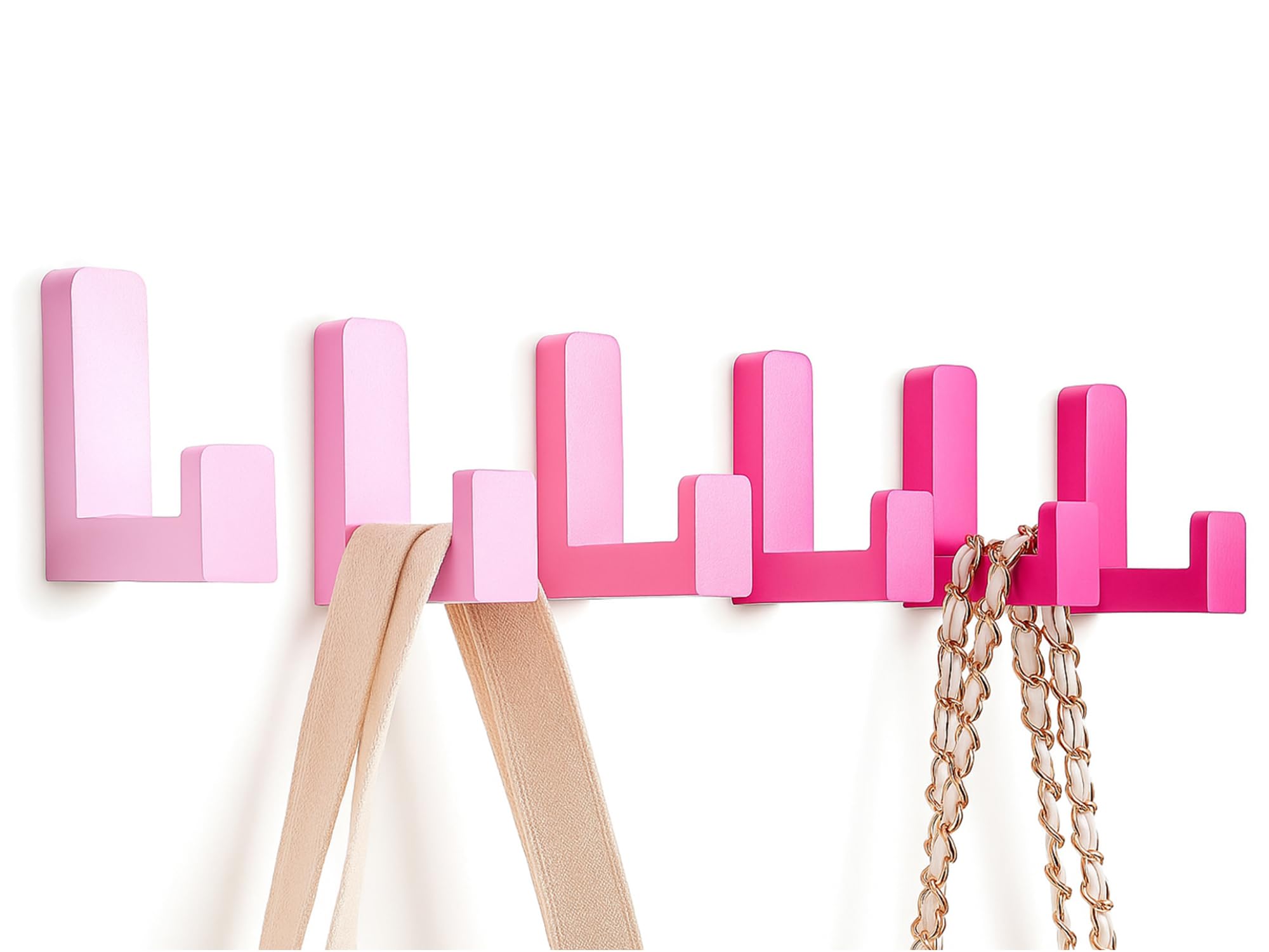 Teenyyou 6 Pcs Cute Kids Wall Hooks Adhesive for Backpack Pink Mixed Color
