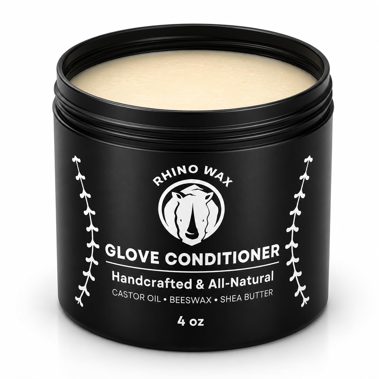Rhino Wax Baseball Glove Conditioner for Leather - Break in, Protect & Care - 4oz