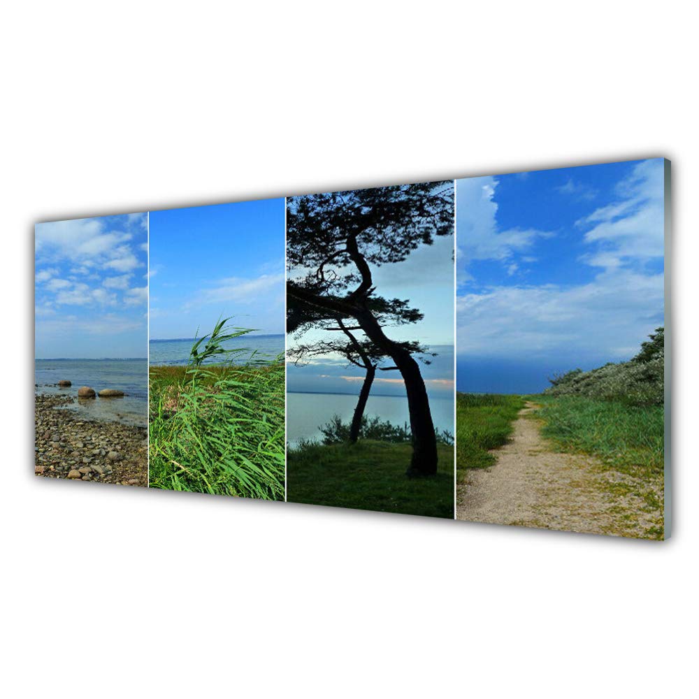 Impression sur verre trempé 125x50cm Tulup - Tableau mural moderne déco plage arbre
