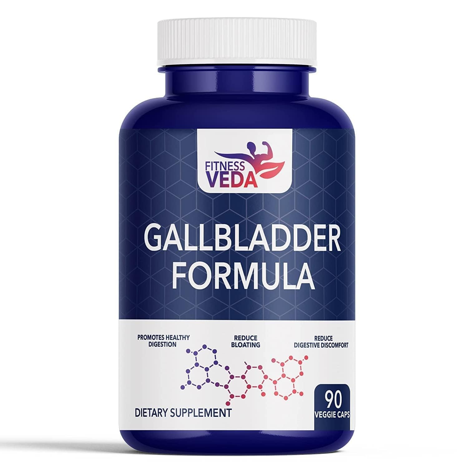 FITNESS VEDA® Gallbladder Formula Supplement | Promotes Healthy Digestion and Reduce Digestive Discomfort - 90 Capsules