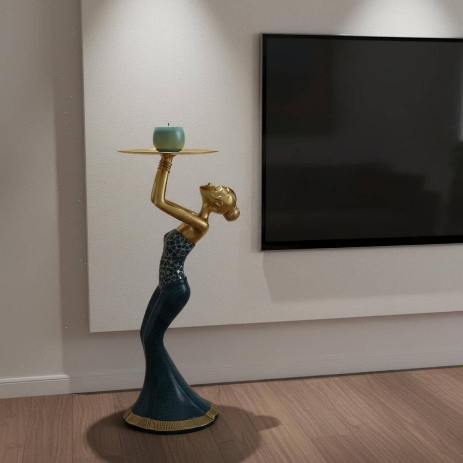 Escultura de Pie Regalo Ideal Estatua de Figura Elegante Adorno Decorativo para Recibidor, Estilo De Pie