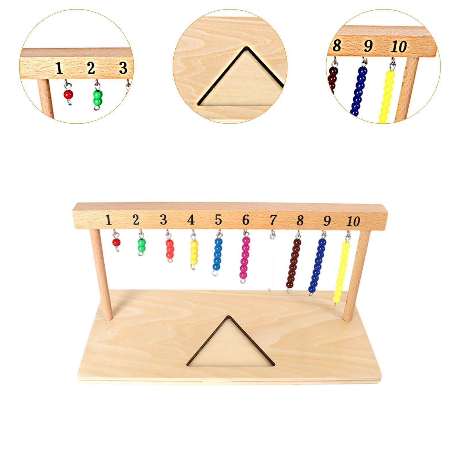 Gralara Rechenrahmen mit Perlen Frühes Mathematik Lernmaterial für Kinder Lernspielzeug Aus Holz Und PP Bead Hanger Zur Förderung Der Zahlenkenntni, 1 bis 10